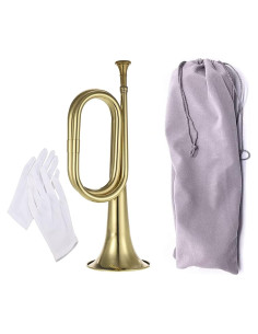 Trompeta de Caballería Gold Bugle Bronce 32 cm para Banda