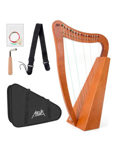 Arpa AKLOT 15 cuerdas de Caoba 56 cm para Principiantes