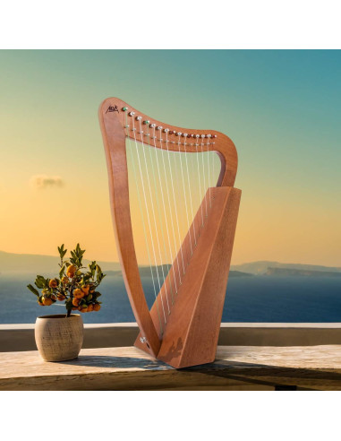Arpa AKLOT 15 cuerdas de Caoba 56 cm para Principiantes