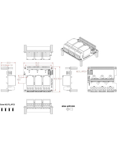 Módulo de Relé de Potencia Electronics-Salon para Raspberry Pi
