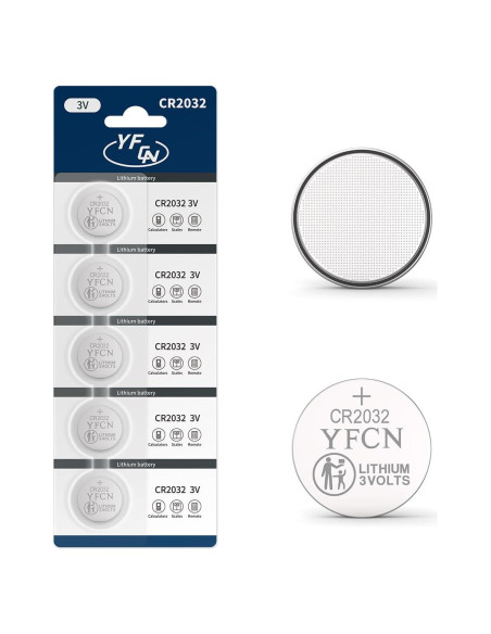 Batería CR2032 3V YFCN Paquete de 5 Baterías de Litio