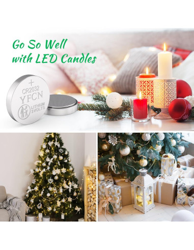 Batería CR2032 3V YFCN Paquete de 5 Baterías de Litio