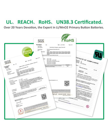 Batería CR2032 3V YFCN Paquete de 5 Baterías de Litio