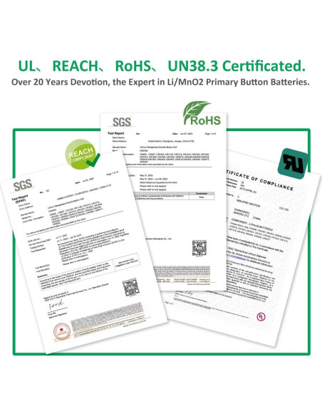 Batería CR2032 3V YFCN Paquete de 5 Baterías de Litio