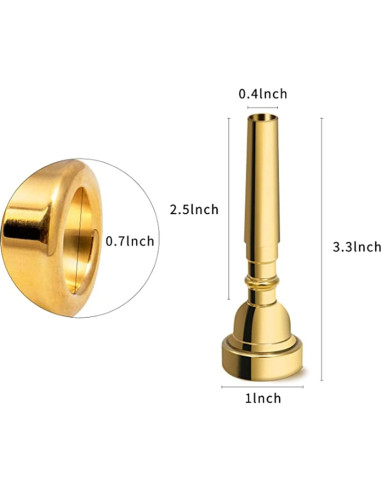 Boquilla de Trompeta 7C - Latón Baño Oro - Accesorios