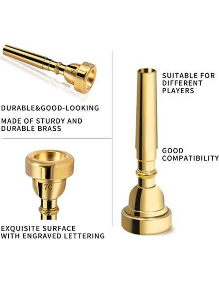 Boquilla de Trompeta 7C - Latón Baño Oro - Accesorios
