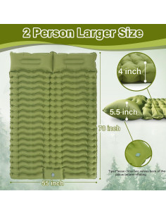 Colchoneta Autoinflable Depotner Doble 198x140 cm 10 cm Grosor 2