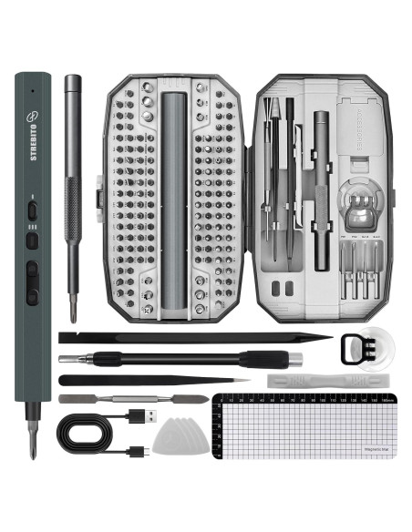 Destornillador Eléctrico STREBITO 155 Piezas Precisión