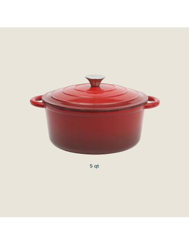 Olla Holandesa Gibson Home 5 Litros Hierro Fundido Rojo