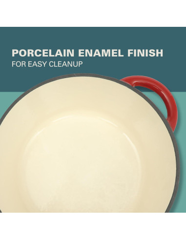 Olla Holandesa Gibson Home 5 Litros Hierro Fundido Rojo