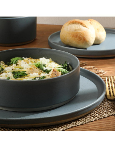 Vajilla Gibson Elite Tatum 16 Piezas Porcelana Azul