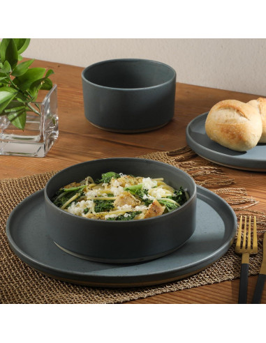 Vajilla Gibson Elite Tatum 16 Piezas Porcelana Azul