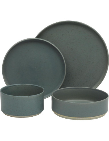 Vajilla Gibson Elite Tatum 16 Piezas Porcelana Azul