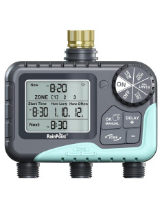 Temporizador de Riego RAINPOINT 3 Zonas IP65 LCD