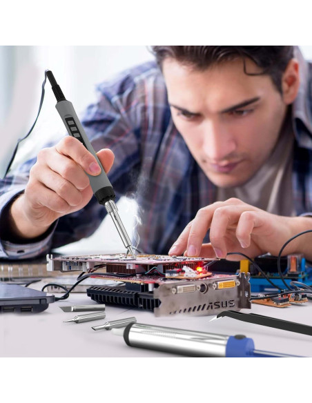 Kit de Soldador Crtsweker 190W con Pantalla LED y Accesorios