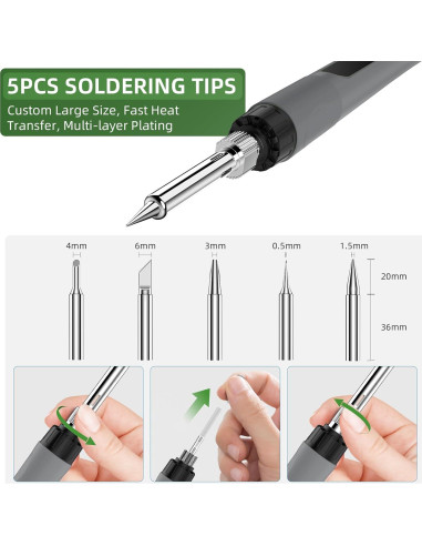 Kit de Soldador Crtsweker 190W con Pantalla LED y Accesorios