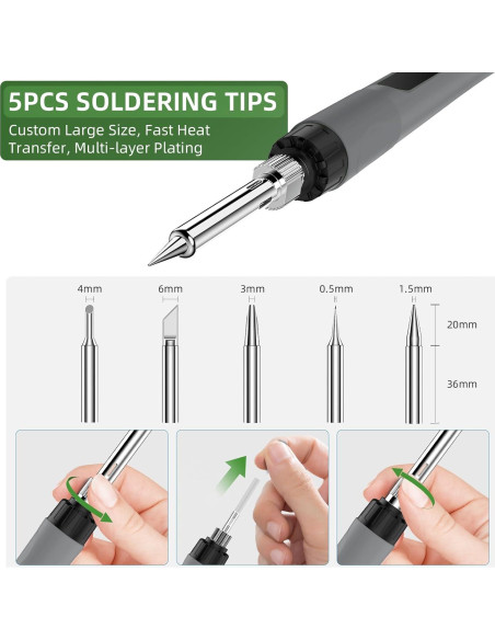 Kit de Soldador Crtsweker 190W con Pantalla LED y Accesorios