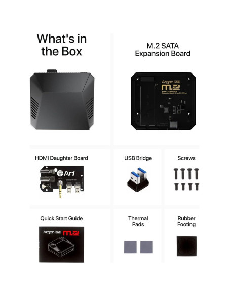 Caja de aluminio Argon ONE M.2 para Raspberry Pi 4 con SSD