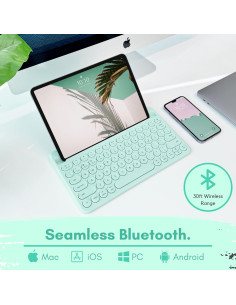 Teclado Bluetooth Macally para iPad y iPhone - Verde Menta 2