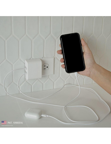 Cerradura de Cargador Permaplug 20W USB-C y USB-A 3,05m