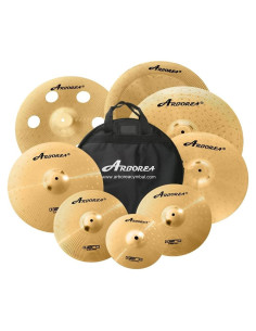 Set de Platillos Arborea 8 pcs Dorado Brillante Hi-hats y más
