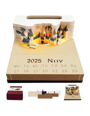 Calendario 2025 Time Piece Castillo 3D con Notas DIY