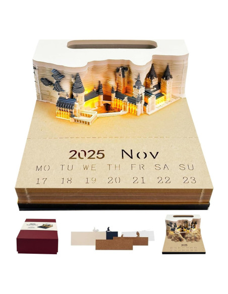 Calendario 2025 Time Piece Castillo 3D con Notas DIY Calendario 2025 Time Piece Castillo 3D con Notas DIY