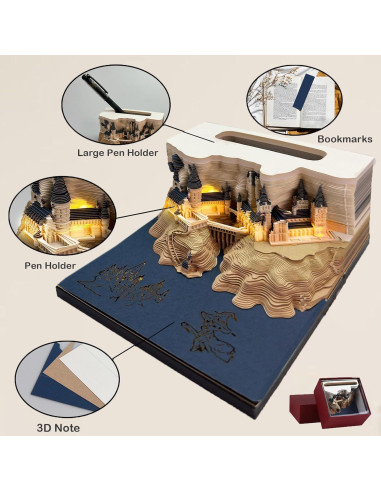 Calendario 2025 Time Piece Castillo 3D con Notas DIY