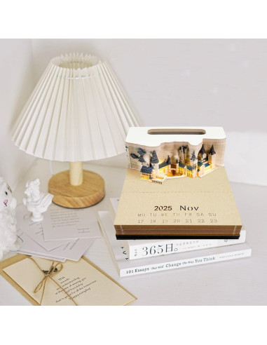 Calendario 2025 Time Piece Castillo 3D con Notas DIY