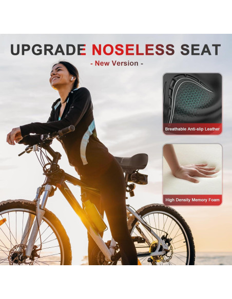 Asiento de bicicleta BLUEWIND sobredimensionado sin nariz azul