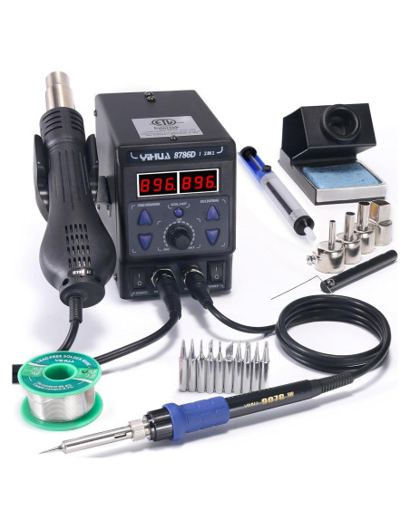 Estación de Soldadura YIHUA 8786D I 2 en 1 con Aire Caliente