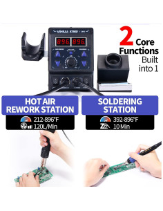 Estación de Soldadura YIHUA 8786D I 2 en 1 con Aire Caliente 2