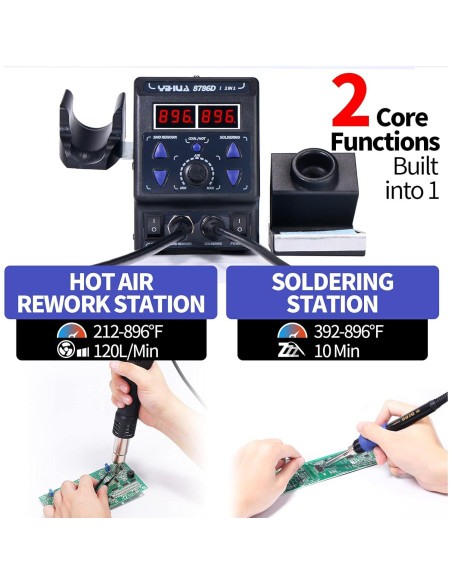 Estación de Soldadura YIHUA 8786D I 2 en 1 con Aire Caliente