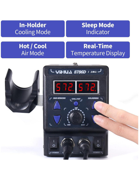 Estación de Soldadura YIHUA 8786D I 2 en 1 con Aire Caliente