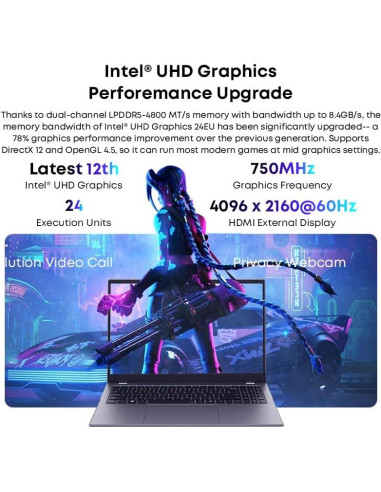 CHUWI GemiBook Plus 15.6" FHD, 8GB RAM, 256GB SSD