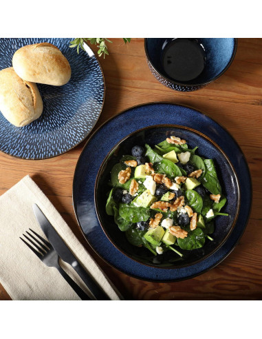 Gibson Elite Matisse Vajilla 16 Piezas Azul Cobalto