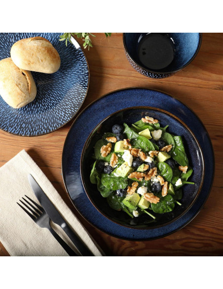 Gibson Elite Matisse Vajilla 16 Piezas Azul Cobalto