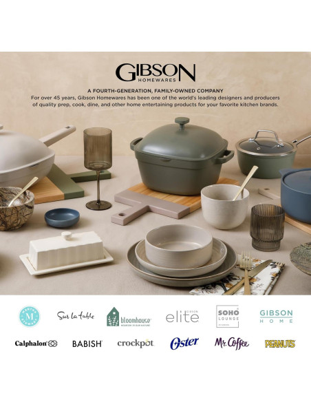 Gibson Elite Matisse Vajilla 16 Piezas Azul Cobalto