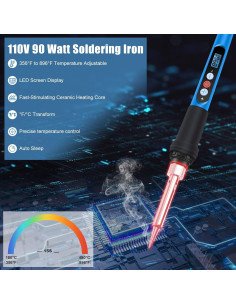 Kit de Soldador ANBES 90W Digital LCD 10 en 1 Ajustable 2