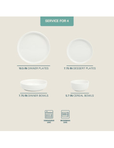 Juego de vajilla Gibson Home Oslo 16 piezas blanco 2