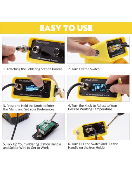 Estación de Soldadura Inalámbrica Deackimei 20V Max 480C