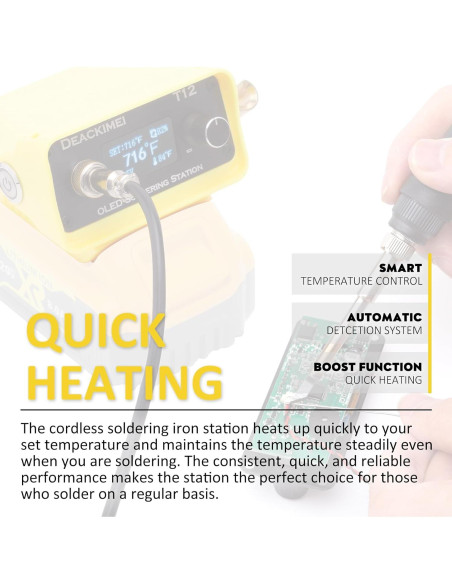 Estación de Soldadura Inalámbrica Deackimei 20V Max 480C