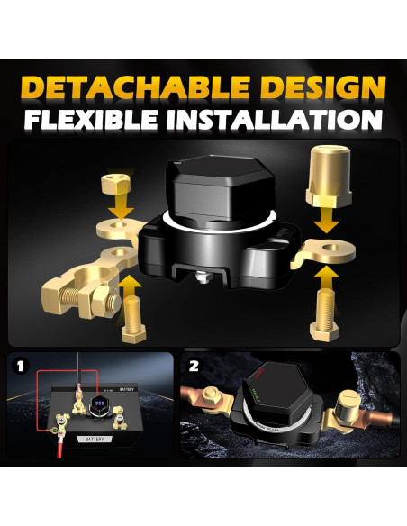 Interruptor de Batería AWBLIN 612 con Voltímetro LED 250A