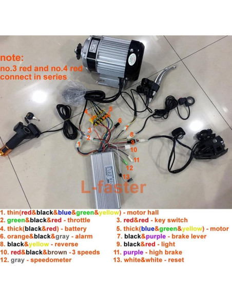 Kit Motor Sin Escobillas 48V 750W L-faster para Triciclo