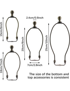 Juego de Arpa de Lámpara CChiai 25,4 cm Bronce Vintage 2