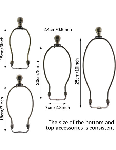 Juego de Arpa de Lámpara CChiai 25,4 cm Bronce Vintage