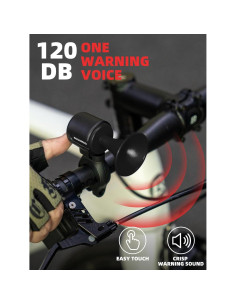 Timbre Eléctrico ROCKBROS 120dB Recargable USB IPX5 2