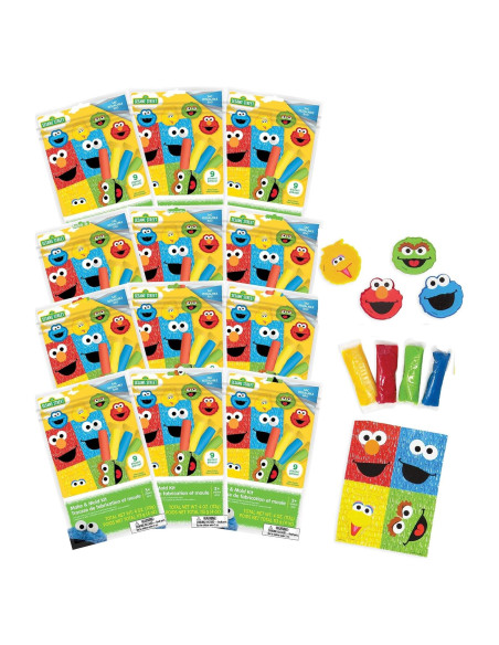 Bolsas de Actividad Plaza Sésamo - 12 Paquetes con Masa y Cortadores