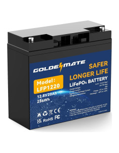 Batería LiFePO4 12V 20Ah GOLDENMATE para energía solar