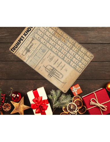 Cartel de Digitación de Trompeta HYBLOM 30x40 cm Vintage